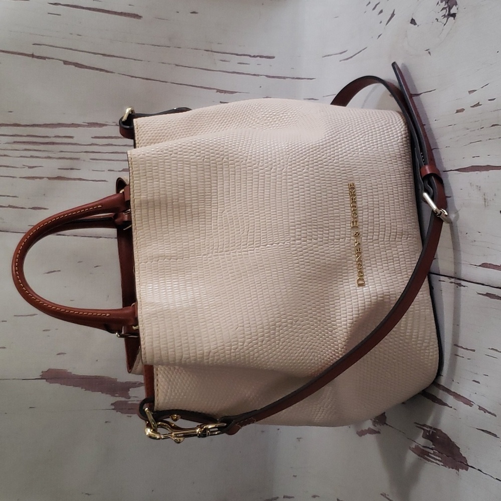 Dooney & Bourke Cream and Brown Crossbody Bag